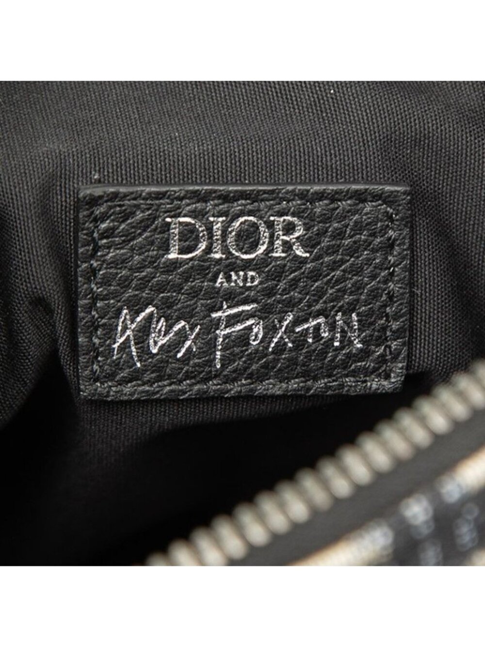 Dior Alex Foxton Oblique Saddle Bag Beige Navy Canvas Leather - Picture 7 of 8